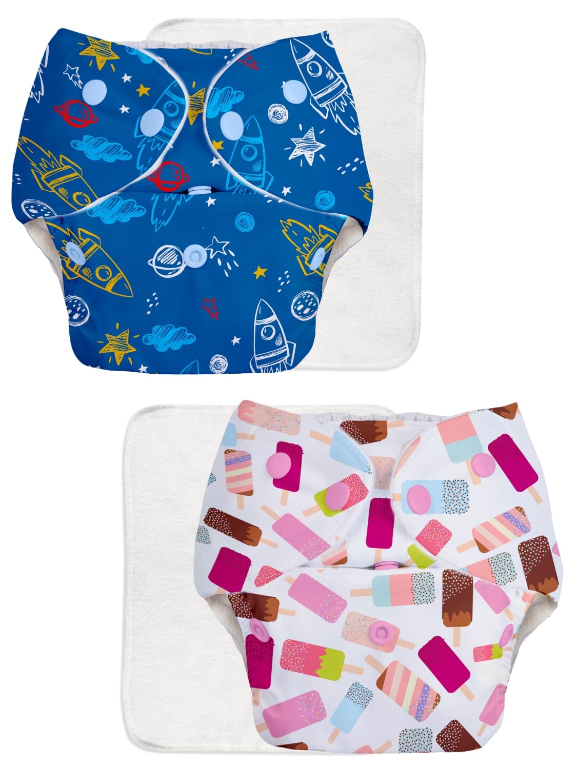 SuperBottoms BASIC Cloth Diapers for Babies l New Trimmer Version l Adjustable & Washable Cotton Diaper l Rash Free Reusable Diaper for New Born Baby l With a Quick Dry Pad l 3M - 3Y | 5-17kgs |2 Pack-picture-25