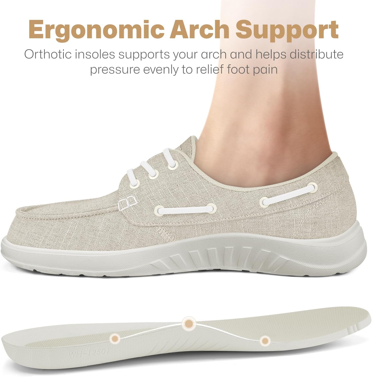 Womens Walking Shoes with Arch Support，Lightweight Orthopedic Slip On Shoes Women ，Breathable Womens Loafers for Daily Walking - Image 2