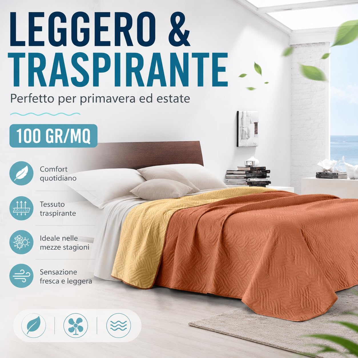 IlGruppone Trapuntino Matrimoniale 250x250 cm Primaverile Estivo, Copriletto Double Face Anticarro e Traspirante, Imbottitura 100 gr/mq - Trapunta Estiva Leggera Bicolore (Matrimoniale, Bordeaux)