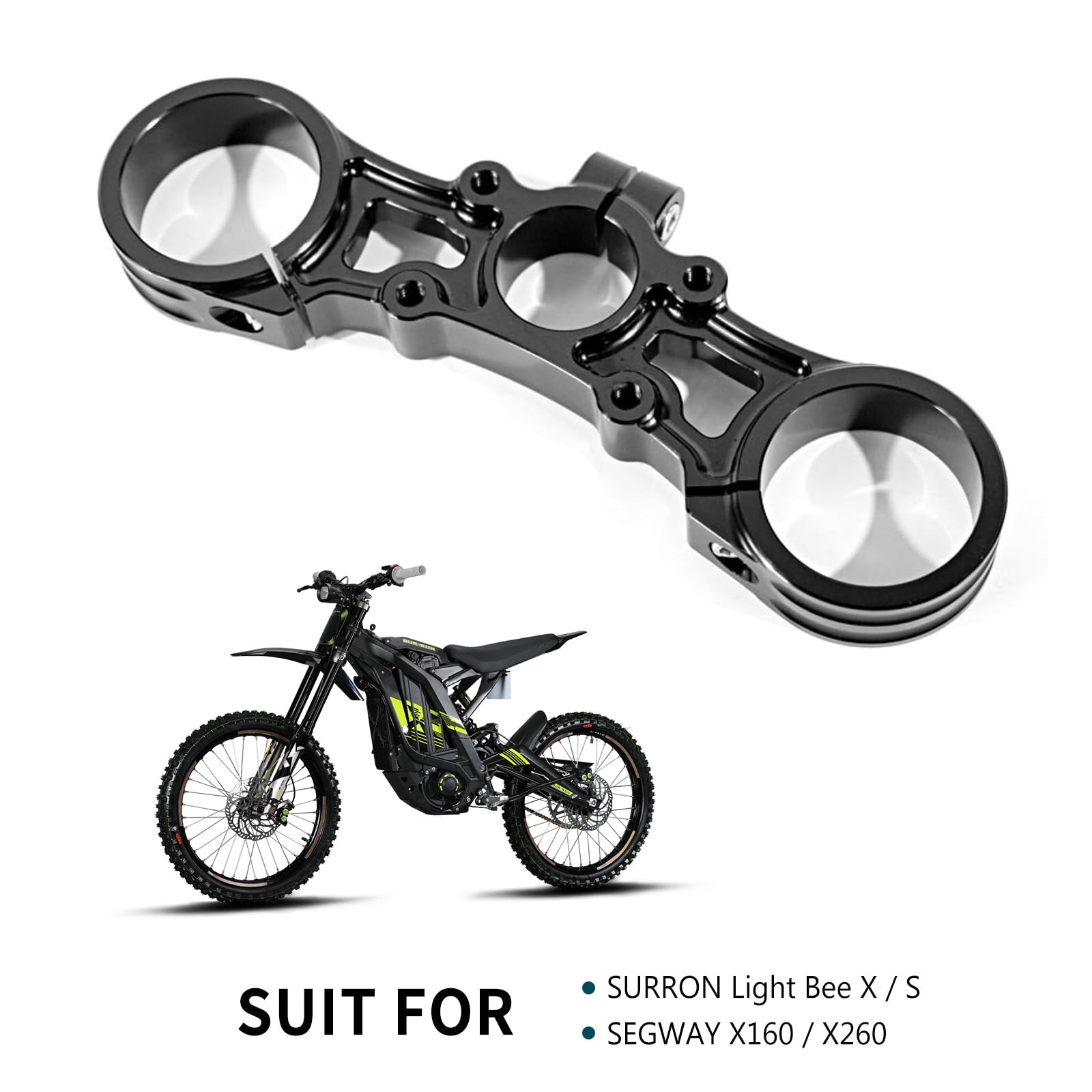 Woodniu Racein Triple Tree Upper Top Clamp for Surron Light Bee X/S,Segway X160/X260 Dirt Bike,Off-Road Motorcycle Modified Front Plates for Sur-Ron Parts,Fit DNM KKE NOT for RST Front Forks