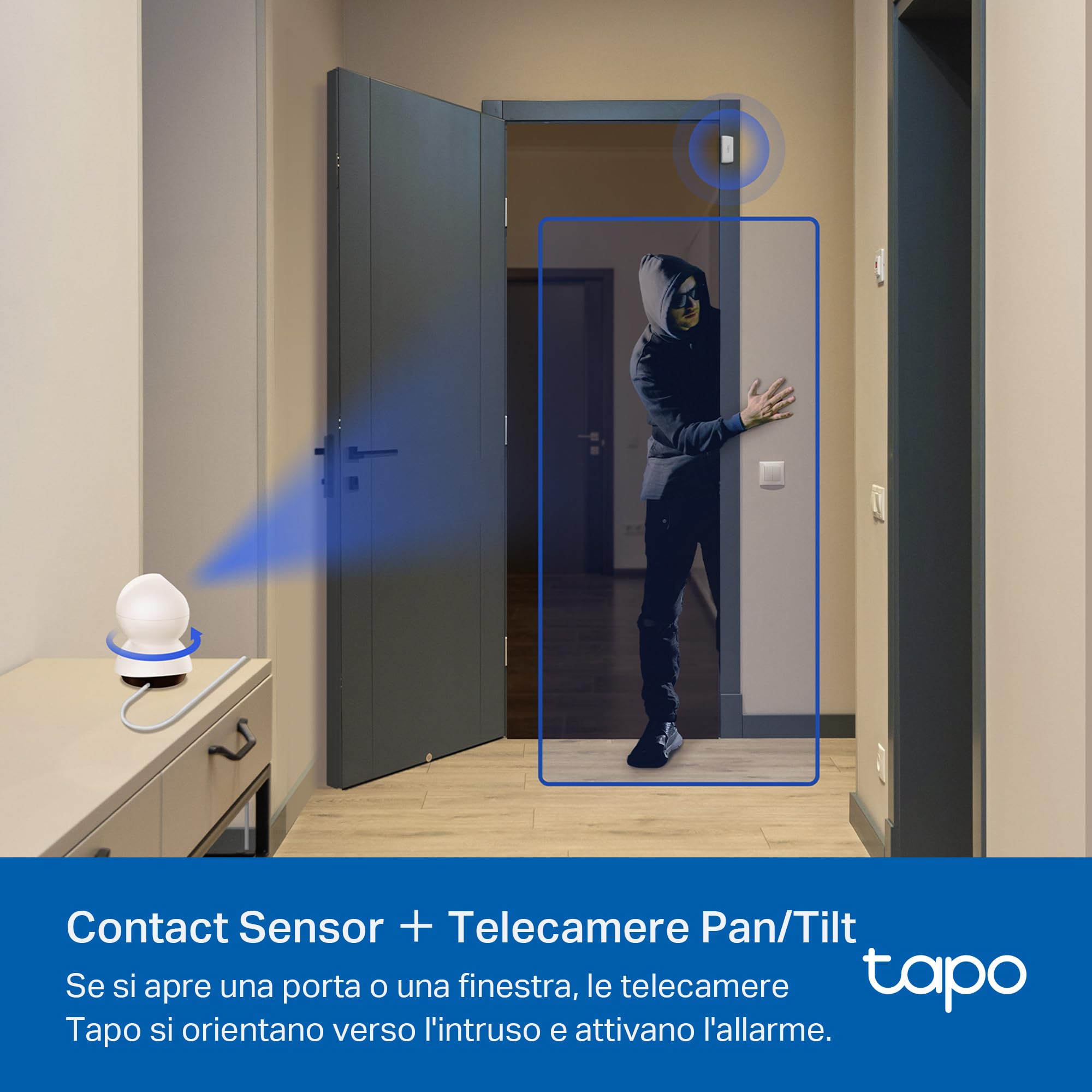 Tapo T30 KIT Sistema di Allarme, Antifurto, Allarme Casa senza Fili, 1 Sensore di Movimento e 2 Sensori di Finestra, Compatibile cogli Altri Dipositivi Smart, Avvisi Istantanei APP