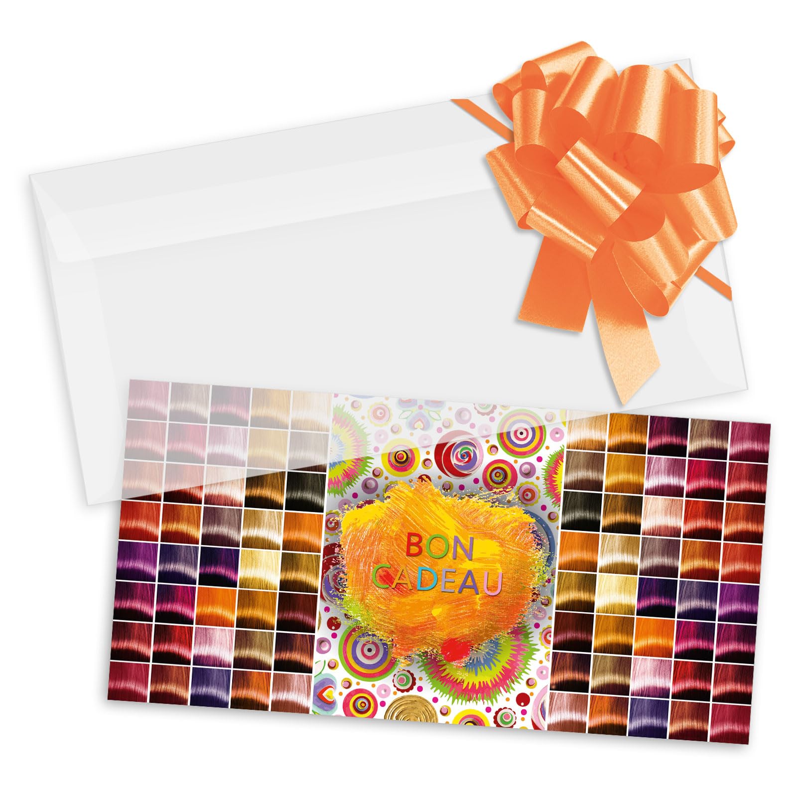 POS BON. 100 formulaires pour créer vos propres bons cadeaux + enveloppe + nœuds ruban, pour des salons de coiffure. K9280F-2-100-V2