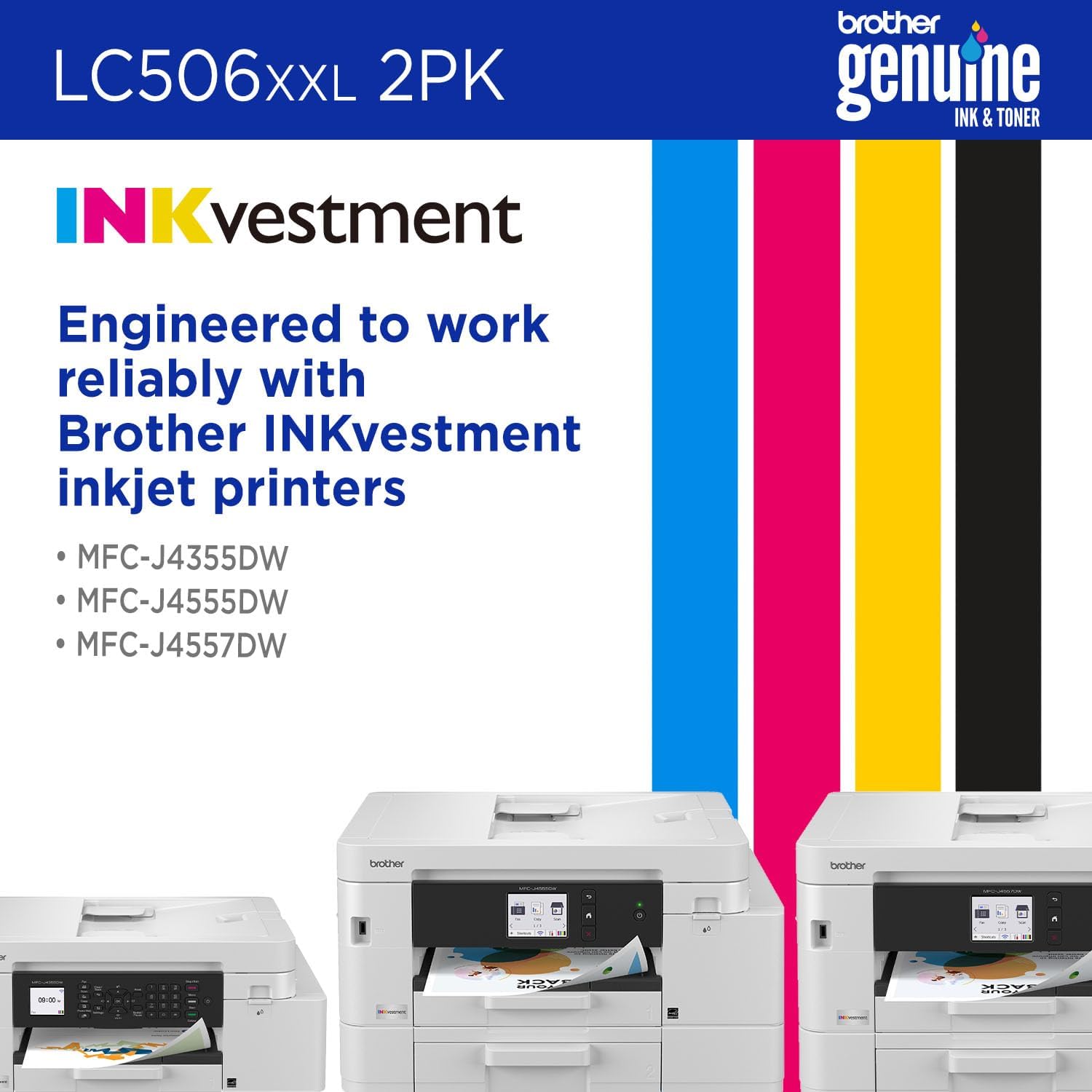 Brother Genuine LC506XXL2PK Twin Pack Super High Yield Black Ink Cartridges (for use with Brother INKvestment 4355, 4555, and 4557 Printers)