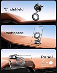 Viccux 2026 Upgraded [Nano Gel+Vacuum Suction] Phone Holder Car for MagSafe, 360° Adjustable & 2400GF Strong Magnetic Car Phone Holder Mount, Dashboard Car Phone Mount for iPhone 17/16/15/14/13/12