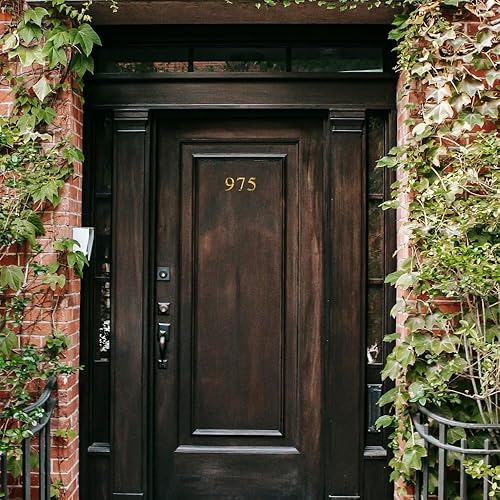 Miniatura 5 de Clio Números de buzón de latón macizo lacado pulido de 3 pulgadas para exteriores, placas de dirección para números de casa, decoración al aire