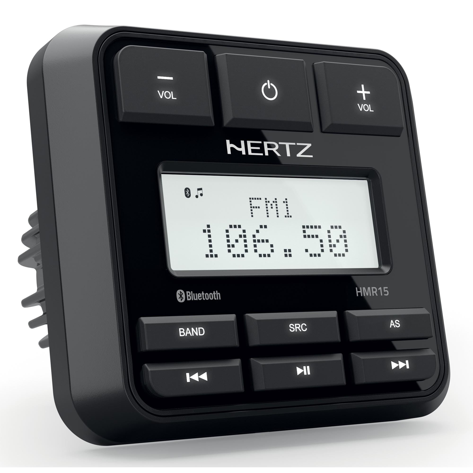 Hertz HMR 15 – Digitaler Media Receiver mit Bluetooth 5.0, USB-Playback, wasserdichter Front (IP65) für Marine- und Outdoor-Anwendungen | Bluetooth 5.0, USB, Matrixdisplay 2,8 Zoll, IP66, 3 Senderspeicher, AUX-Eingang