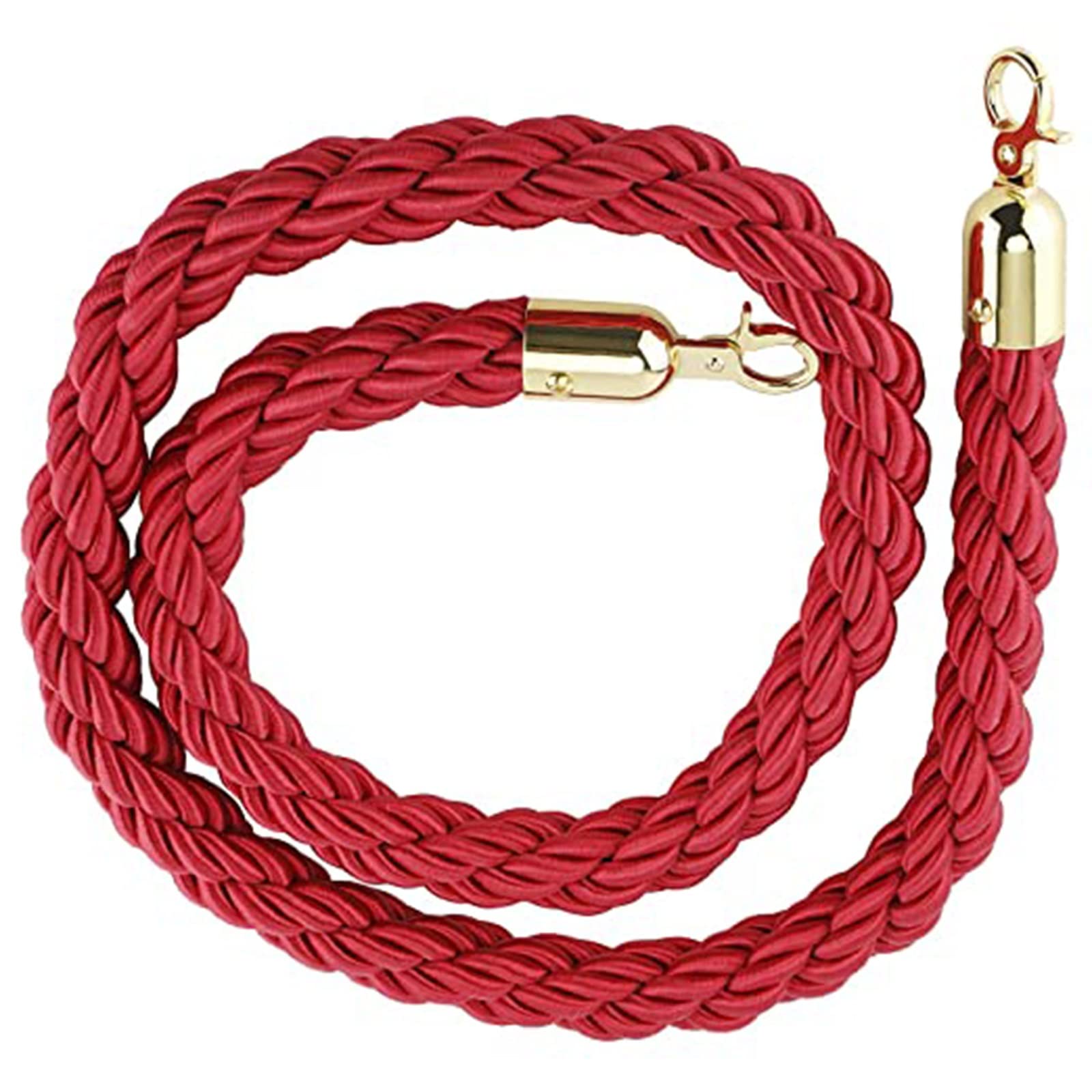 Cotclo Red Hemp Braided Rope For Vip Access Zone, Queue Line Barrier Rope, 150 200 250 300 350 400 450 500 Cm Long/1 Pack/2M/6.5Ft