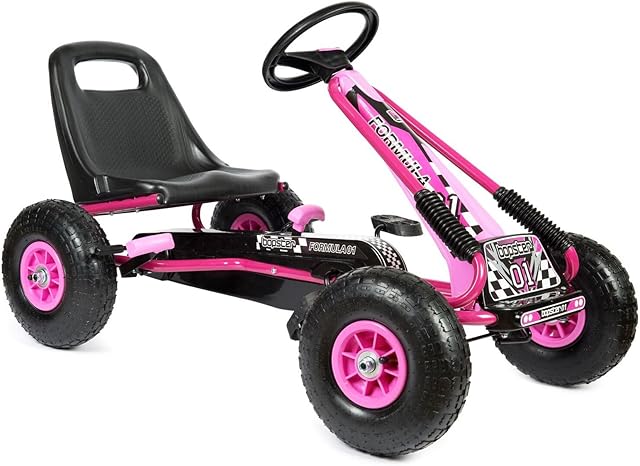 bopster - Pedal Go Kart with Inflatable Tyres 5-8 Years - Pink