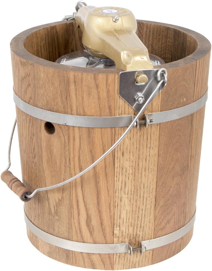 4 qt Country Ice Cream Maker - Classic Wooden Tub - Hand Crank