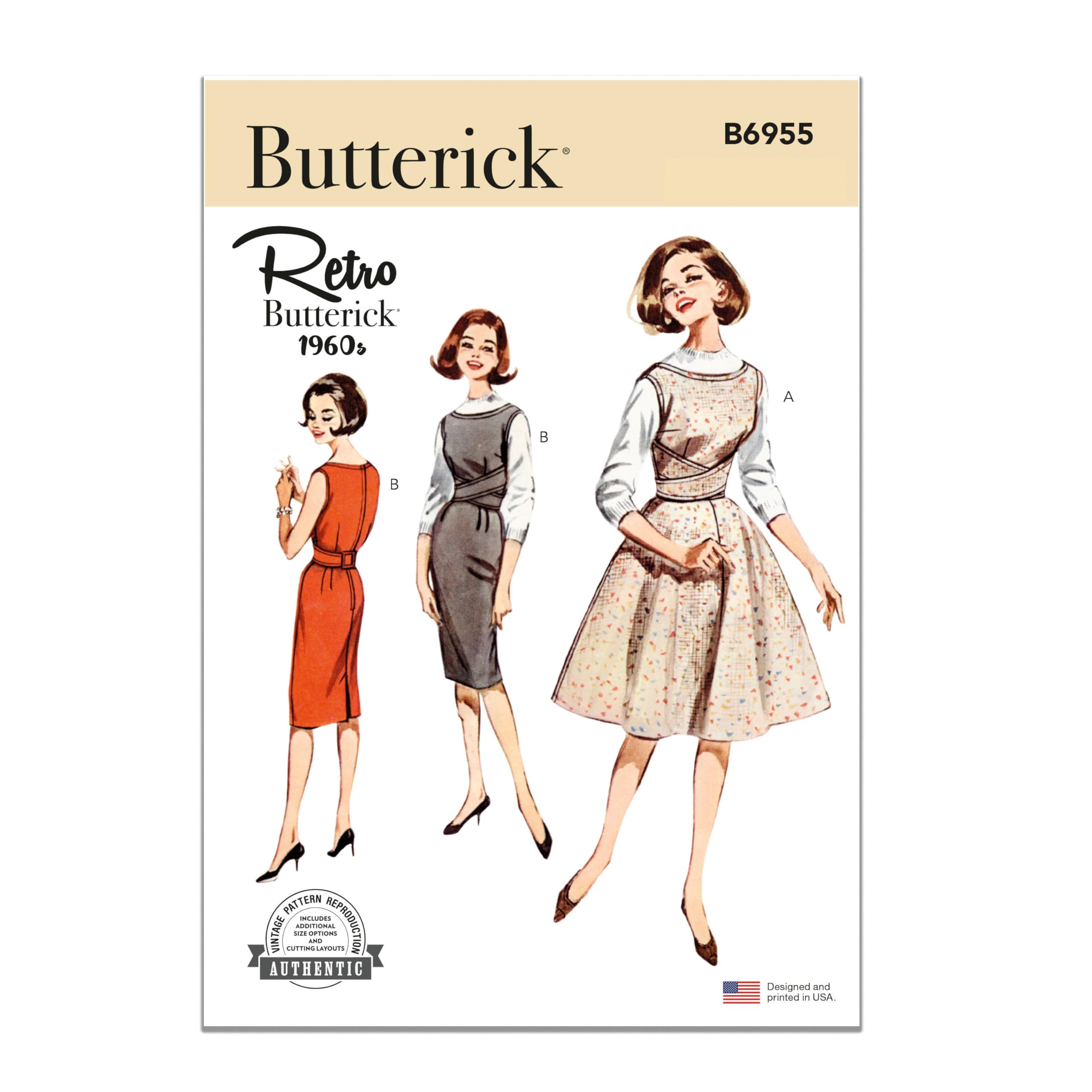BUTTERICK B6955Y5 Misses' Shallow Necked Jumper Y5 (18-20-22-24-26)