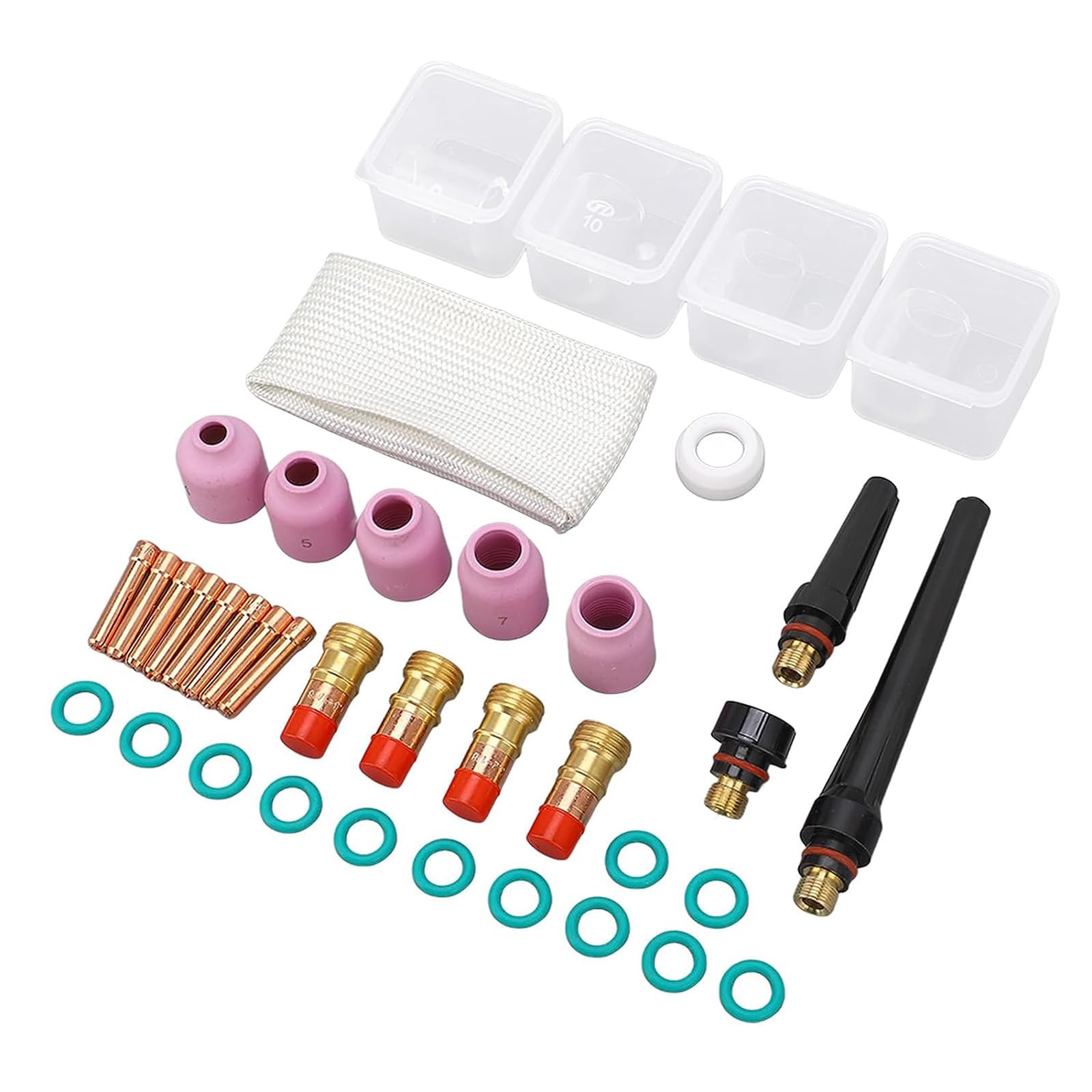 Set di Accessori per Saldatura,Set di Accessori per Saldatura TIG da 38 Pezzi per Pistole per Saldatura TIG WP17 18 26 Efficienza e Durata migliorate