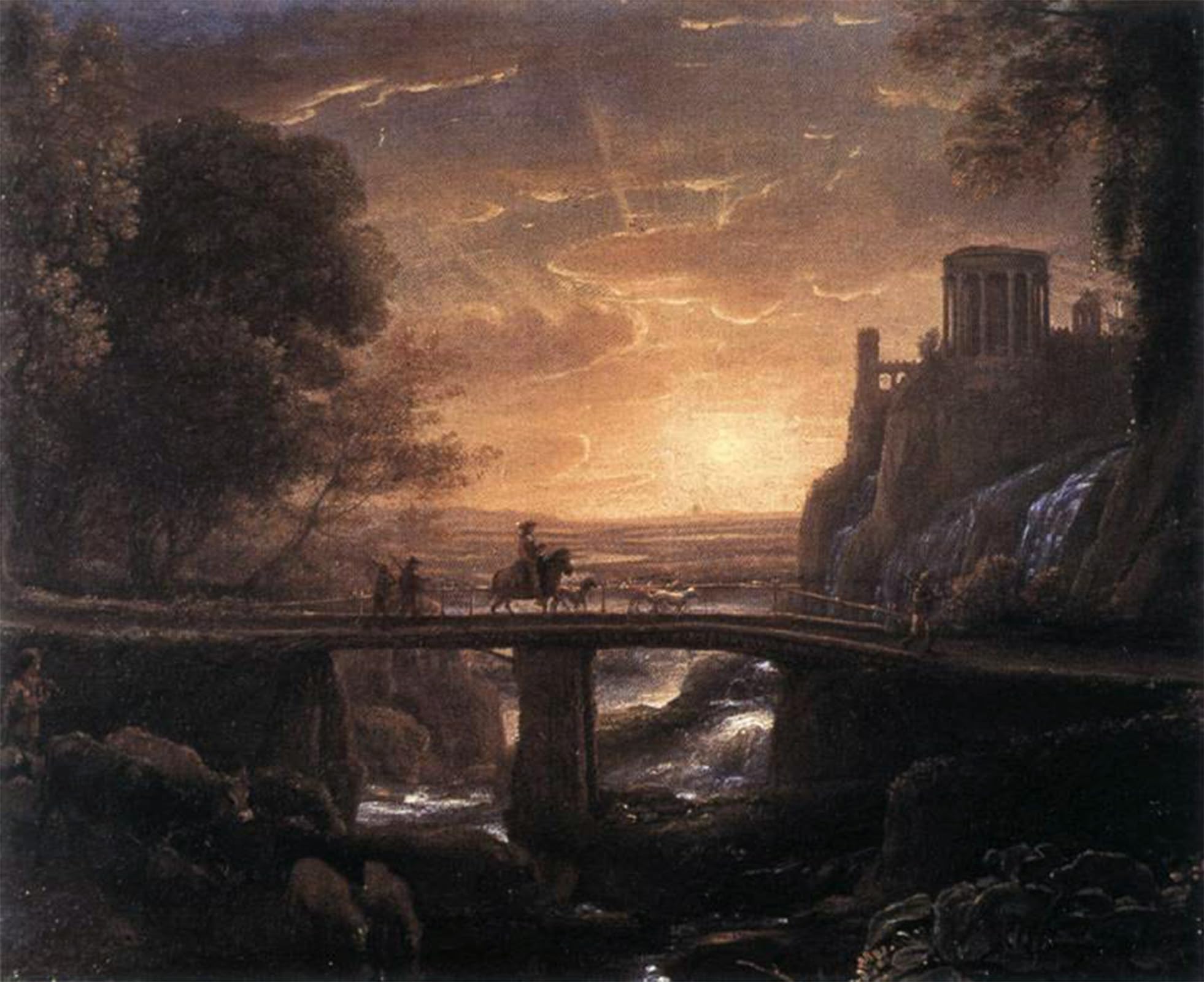 POSTERIIk Famous Modern Artwork Art Mural Imaginary View of Tivoli by Claude Lorrain Oil Paintings Pictures for Home Decor 60x90cm