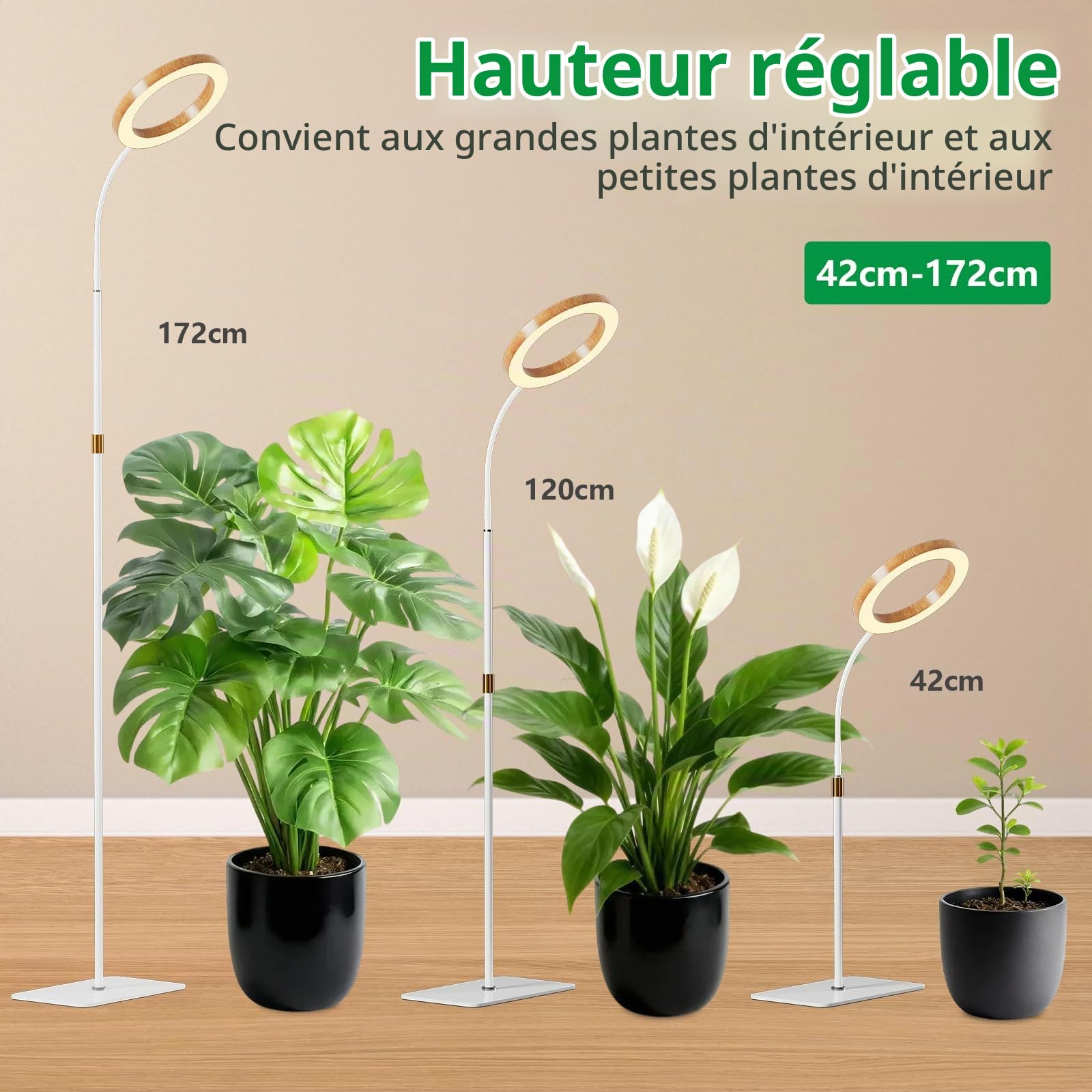 Niello Lampe Croissance Plante Plein Spectre avec Support Intérieur