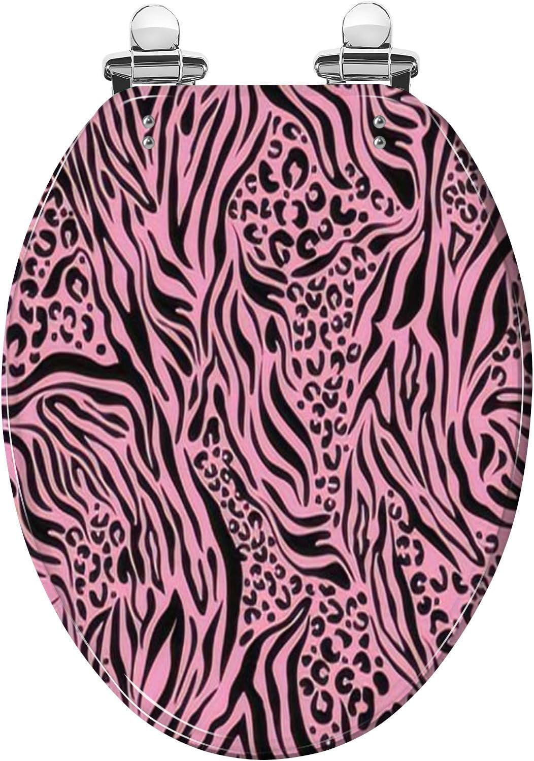 Elongated Toilet Seat Zebra leopard texture mixed animal print Resin ...