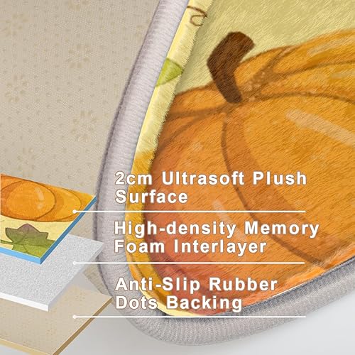 Miniatura 7 de Fall Pumpkin Maple Leaf Bathroom Rugs Bath Mat 15.7x23.6 in Extra Soft Shaggy Memory Foam Shower Rug Non Slip Absorbent Throw Rugs Machine Washable