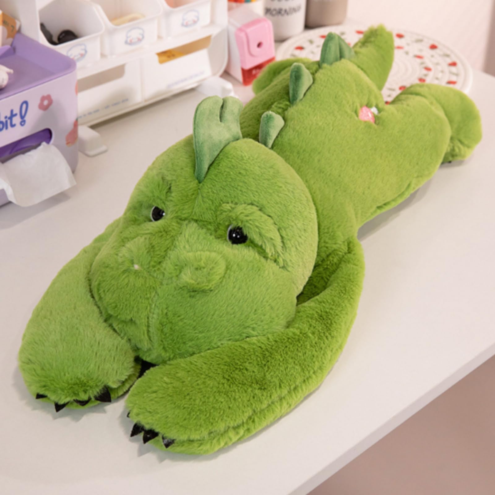 Tikwisdom 60cm Weighted Plush Animals for Kids & Adults -Koala giraffe Panda Teddy Bear Dinosaur Stuffed Toys, Hugging Pillow for Anxiety Relief & Sleep Support (green dinosaur)