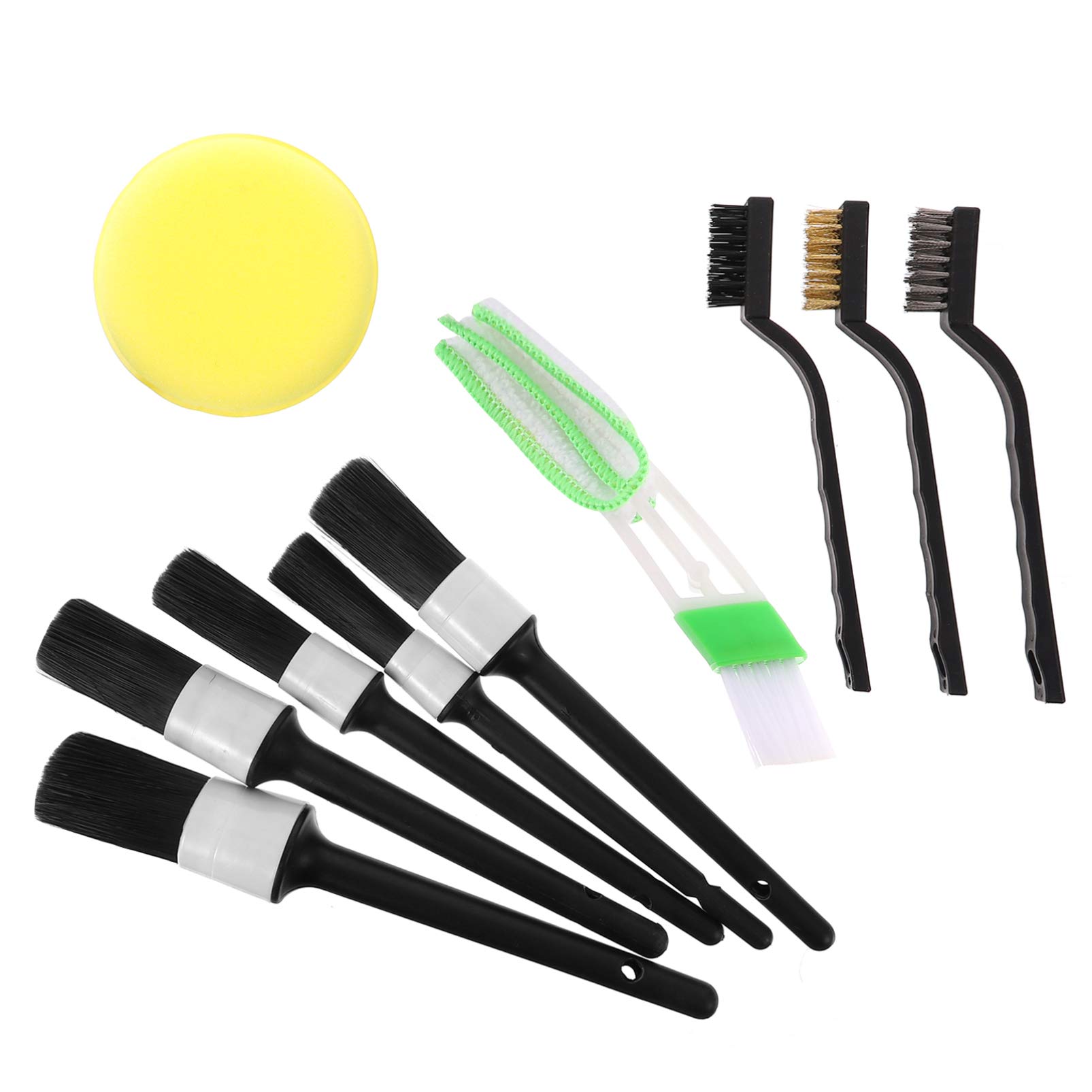 KESYOO 1set Auto Detailing Brush for Cars Stiff Bristle Brushes Sponge Wax Applicator for Engines Wheels Ergonomic Grip Design for Fatigue Cleaning