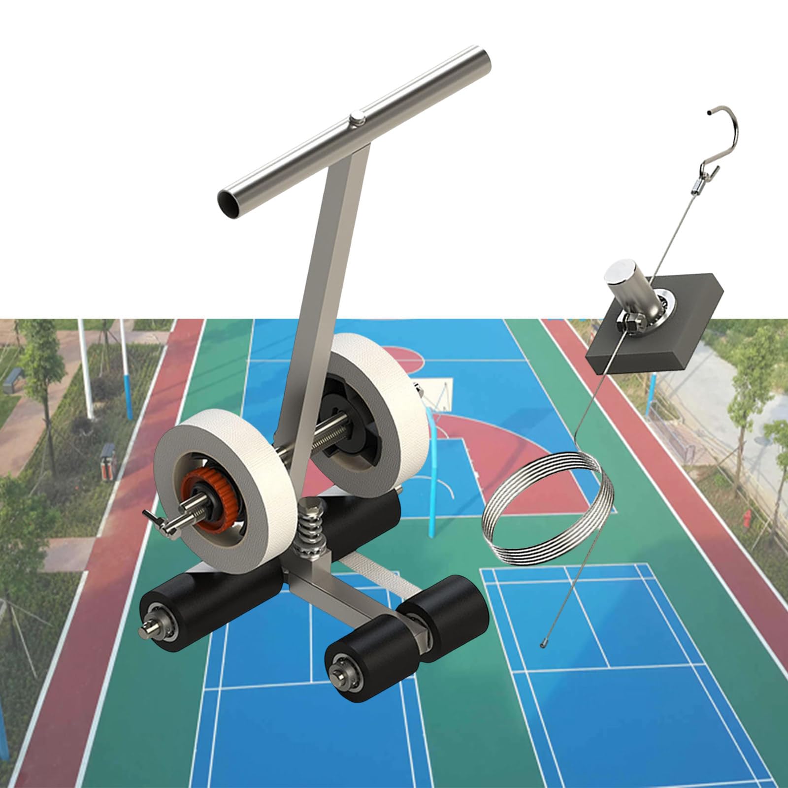 Kit de marcado de cancha para concreto, máquinas de marcado de líneas de campo de juego, máquina de cinta para marcar líneas de cancha, kit de marcado de cancha de baloncesto para concreto, adverten