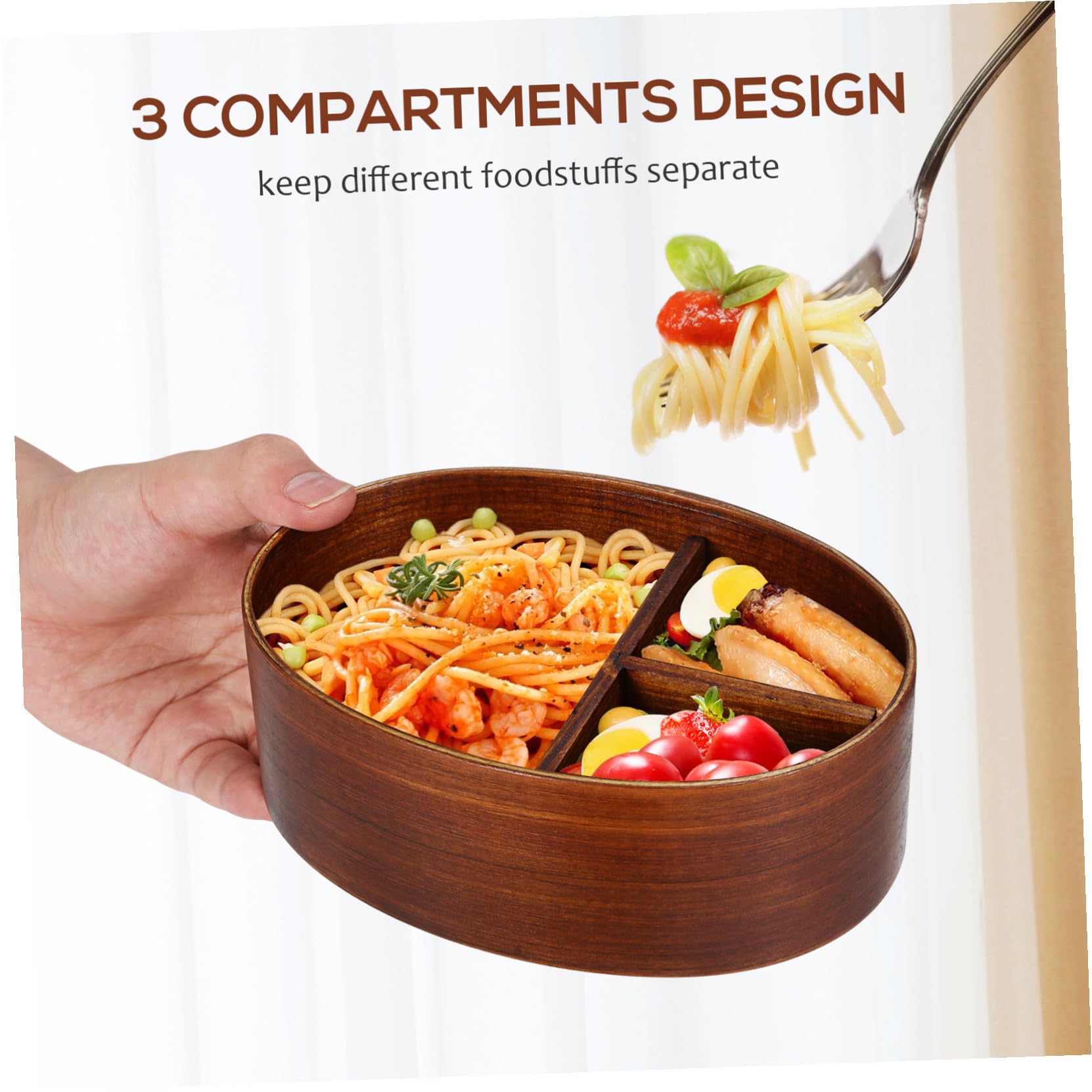 Boîte Bento Japonaise en Bois Ronde 800ml Style Rétro