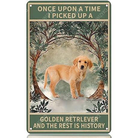 Persona 4 Golden "Picked Up A Golden Retriever" Vintage Tin Sign