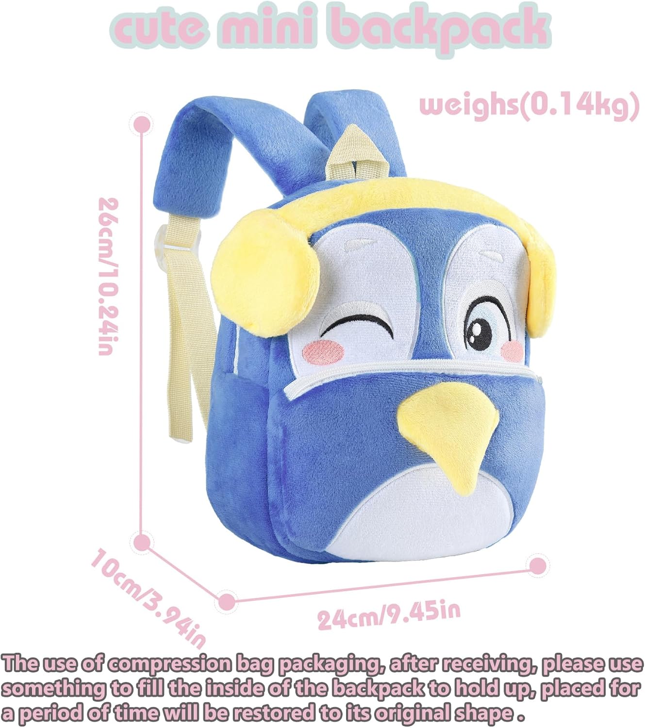 Toddler Backpack for Girls Boys School Small Backpacks Toddler Back Pack Stuffed Animal Backpack Kawaii Kids Mini School Bag Preschool Penguin - Image 3