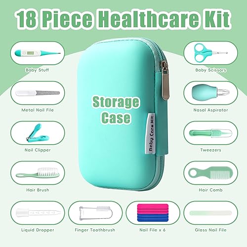 Miniatura 2 de Kit de aseo para bebés para niños y niñas, seguridad para recién nacidos, artículos esenciales para guardería, regalo para padres primerizos, verde,