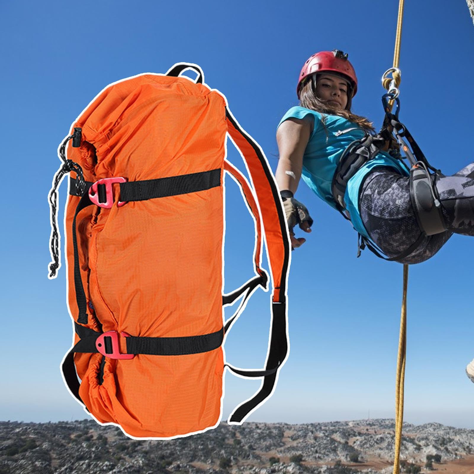 Profesional Bolsa de Cuerda Arborista - Cubo de Cuerda de Roca Reutilizable para Montañismo, Campamento
