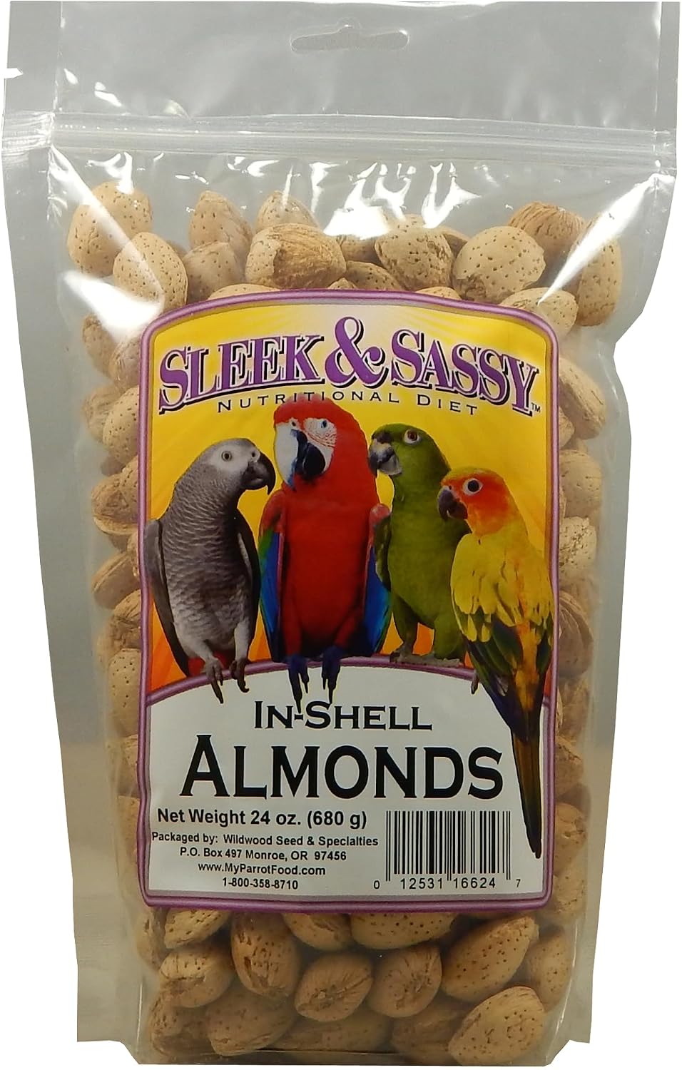 SLEEK & SASSY Whole Almonds Parrot Treat (24 oz.)