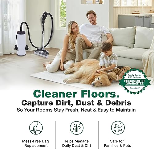 Miniatura 3 de Think Crucial - 50 bolsas de repuesto de alta eficiencia compatibles con aspiradoras comerciales ProTeam de 6 cuartos de galón, parte # 100431,