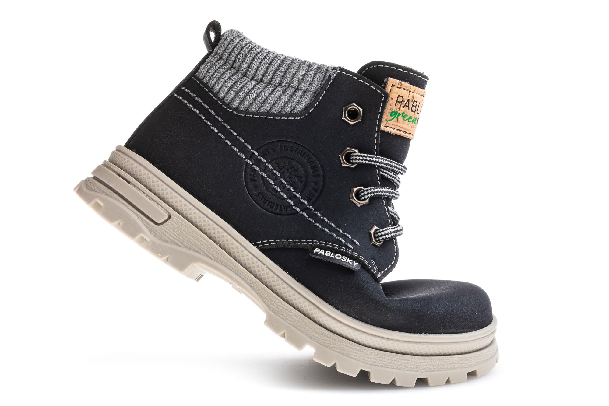 Pablosky Botas de Unisex Leader-tech con Cordones y cremallera