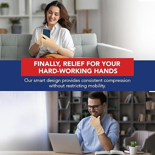 Miniatura 6 de Doctor Developed - Guantes de compresión de algodón abiertos y de dedo completo, guantes de compresión para aliviar la artritis, guantes de