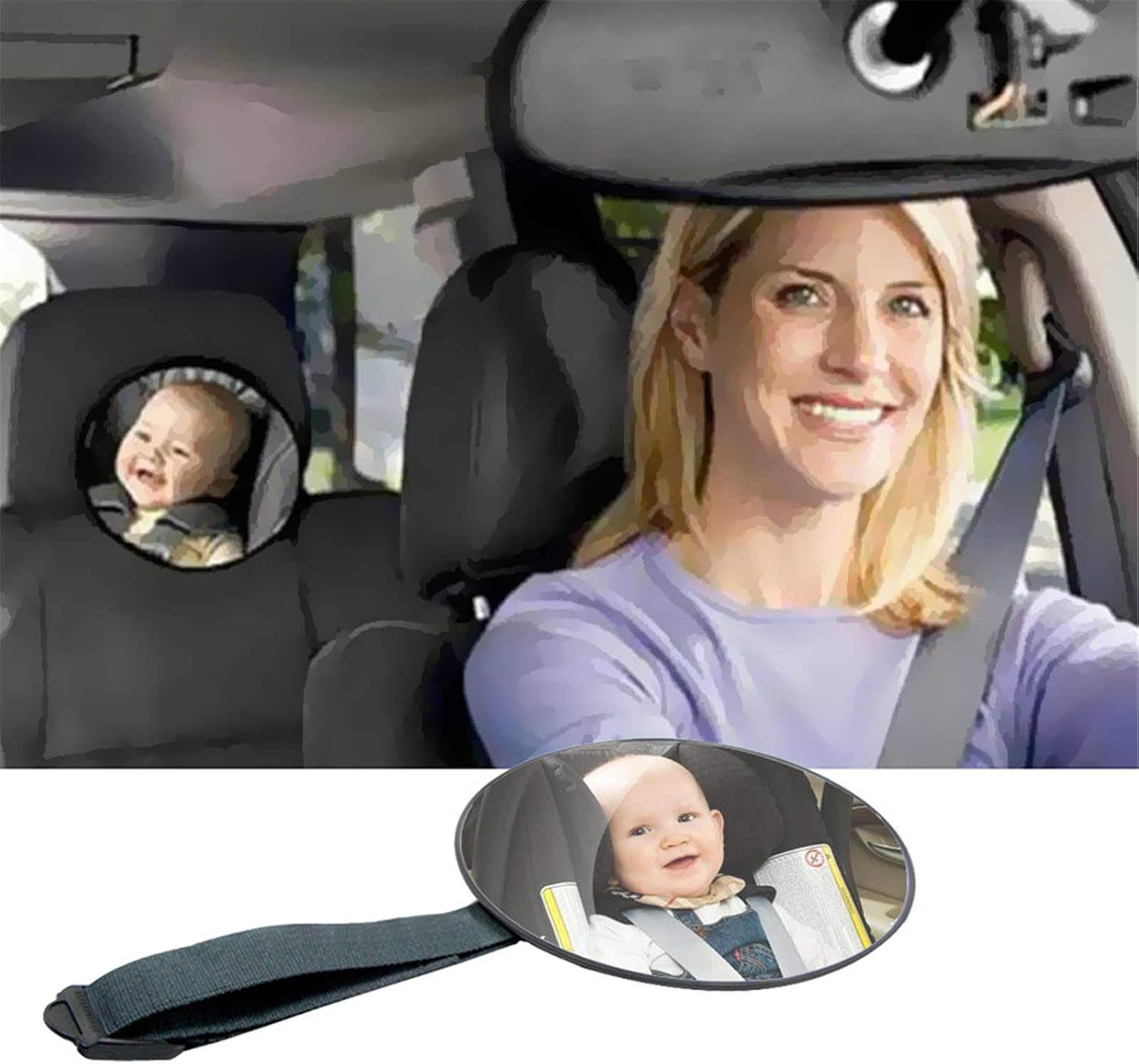 Car Safety View Back Seat Mirror Baby Car Mirror Children Facing Rear Ward Infant Care Square Safety Kids Monitor 1717cm