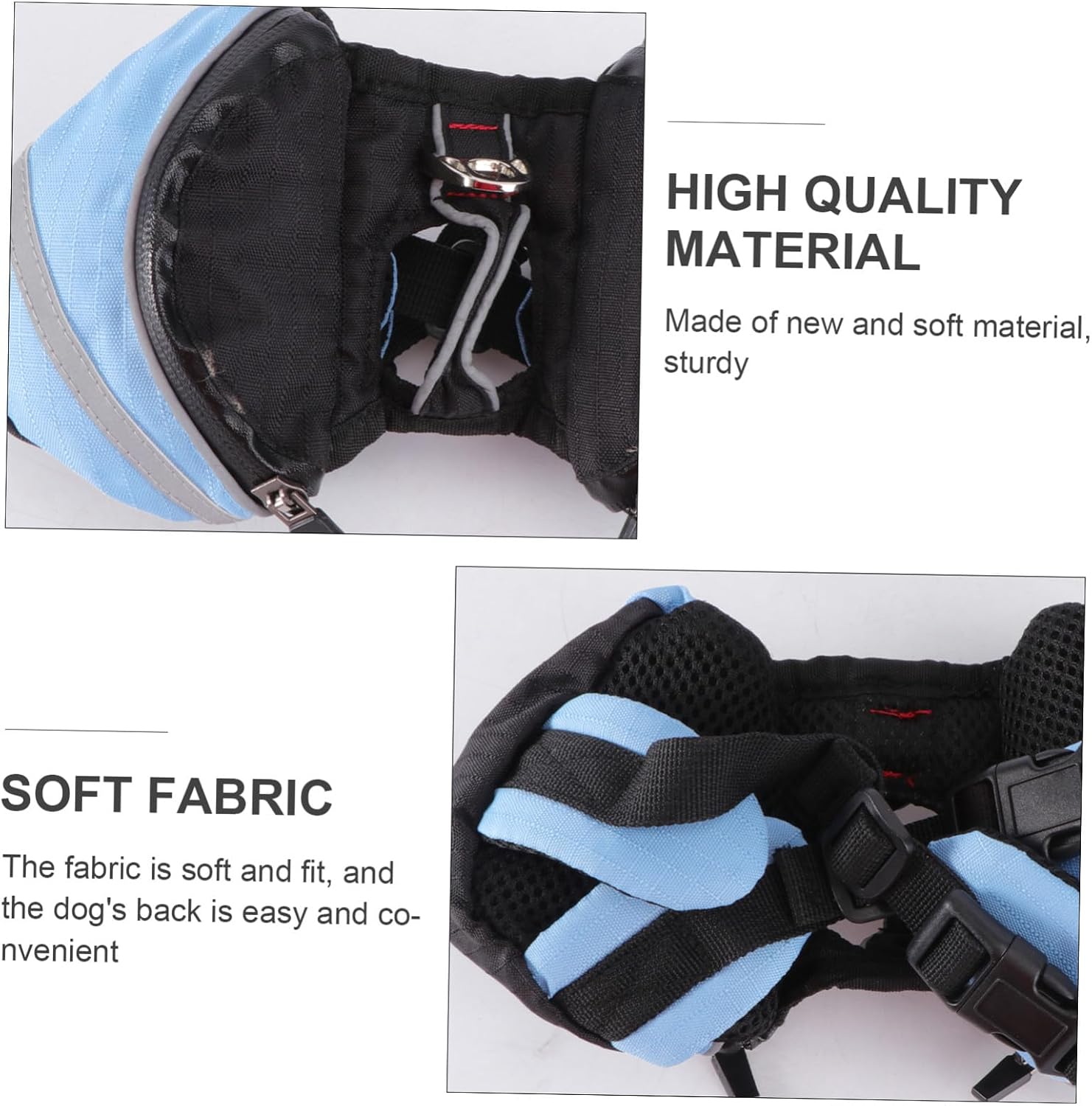 Portable Dog Backpack XS Lightweight Dog Saddlebag with Side Pockets for Snacks and Keys Breathable Sports Harness with Rear Leash Hook and Reflective Safety Band for Outdoor