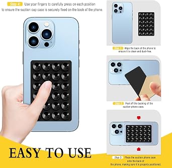 Suction Phone Case Mount, Silicone Hands Free Phone Accessory Holder, Mirror Shower Phone Holder, for Tiktok Videos and Selfies (Purple)