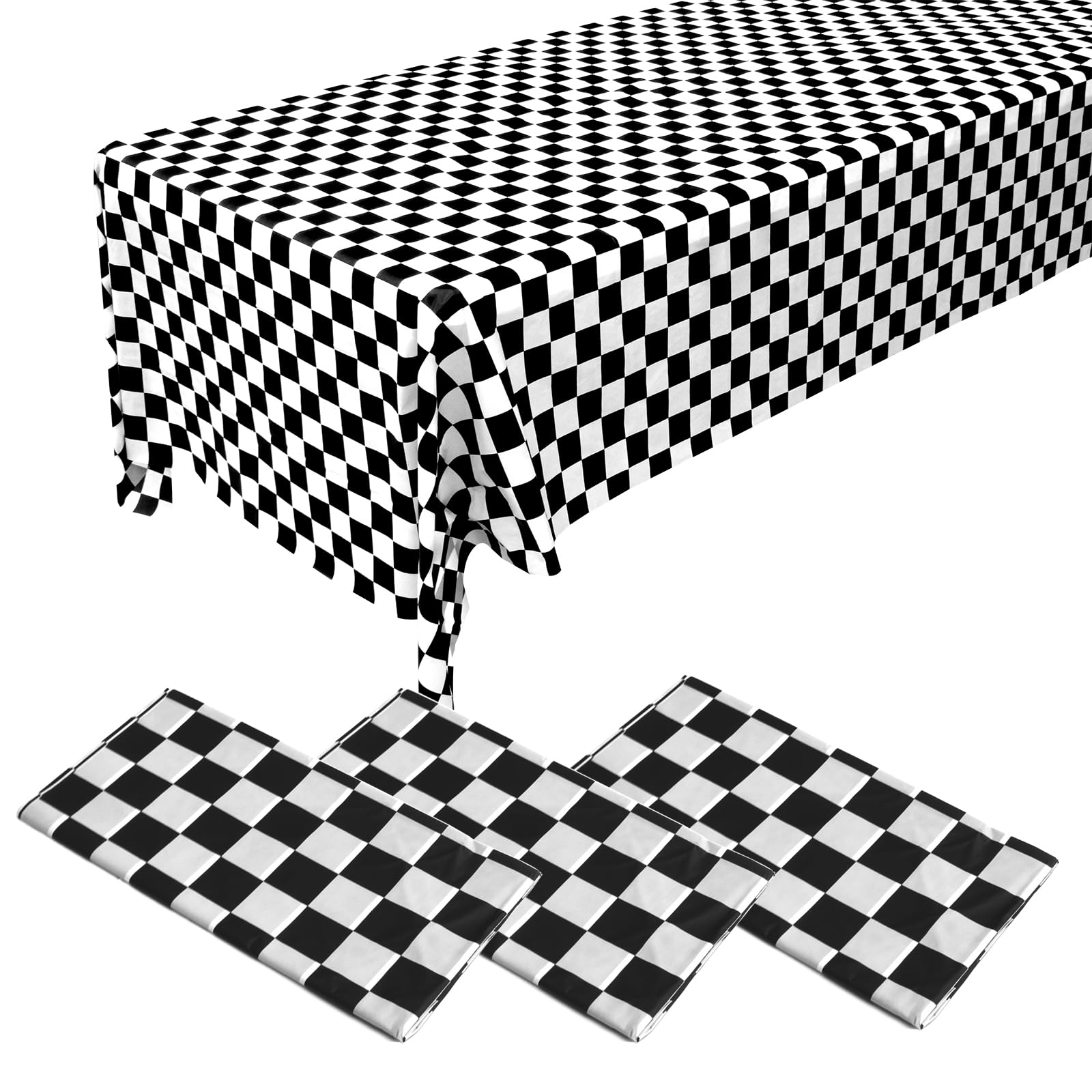 Lot De 3 Nappes Jetables Plastique Rouge/blanc 274x137 Cm - Pour Fêtes Et événements