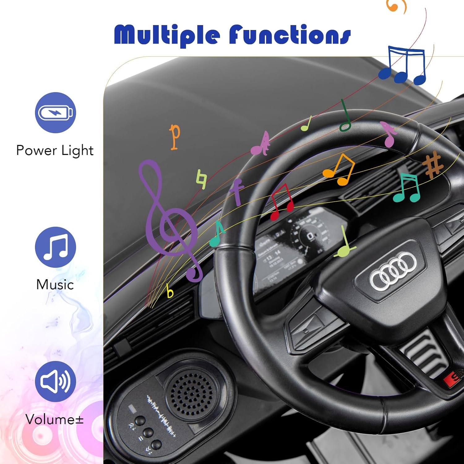 Licensed Audi SQ8 Ride on Car by OLAKIDS, 12V Kids Electric Vehicle with Remote Control, Toddlers Battery Powered Toy with 3 Speeds, Wheels Suspension, Music (Dark)