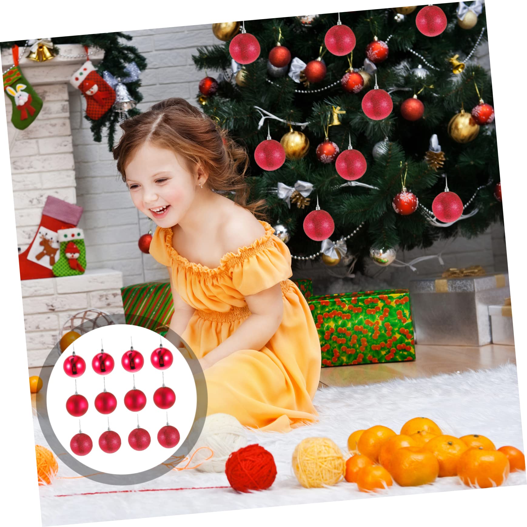 TOPBATHY 24stücke Weihnachtskugeln als Anhänger für Baum Dekorative Kugeldekoration für Party und Zuhause Hängekugeln aus Hochwertigen Materialien