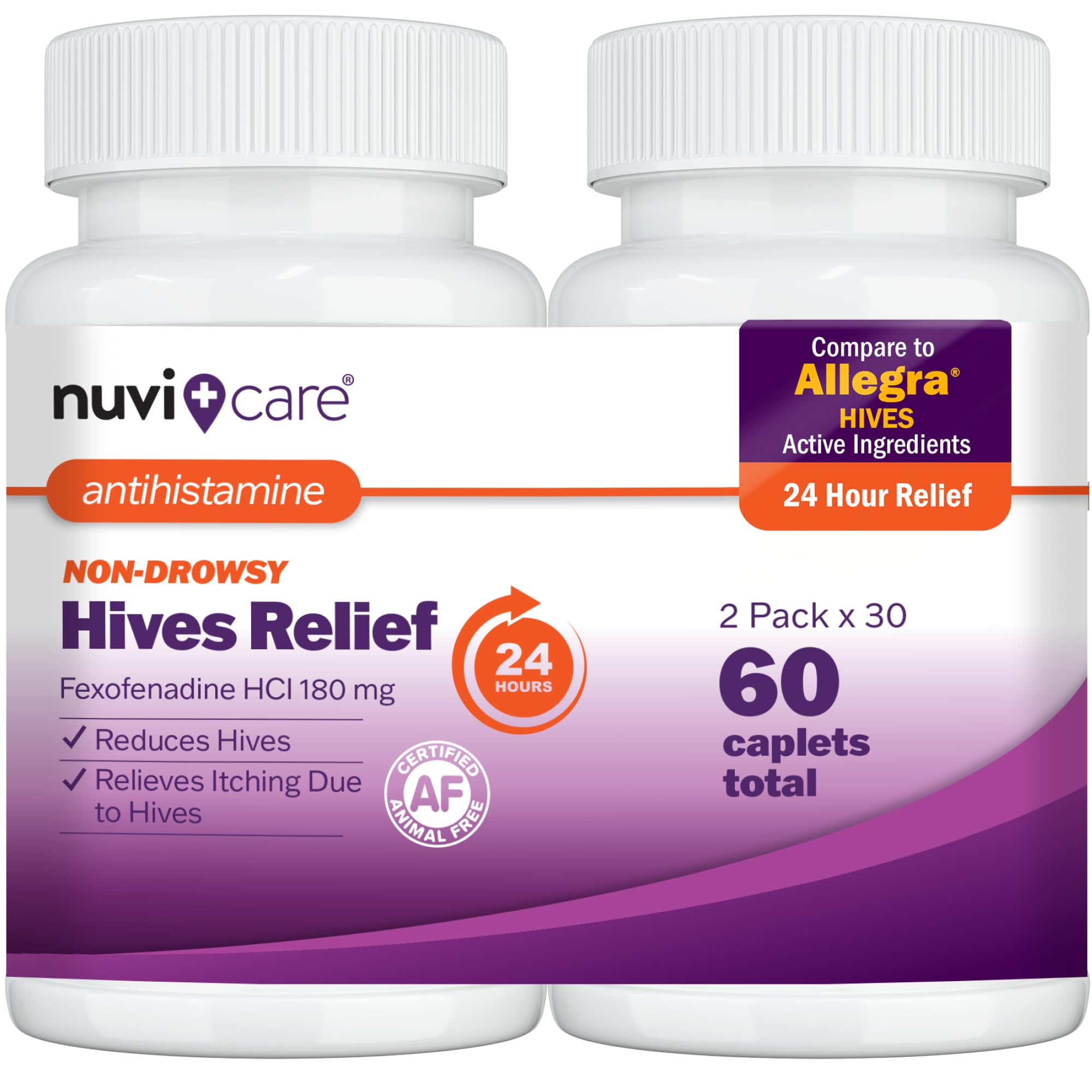 NUVICARE Hives Allergy Fexofenadine 180mg 2 Pack