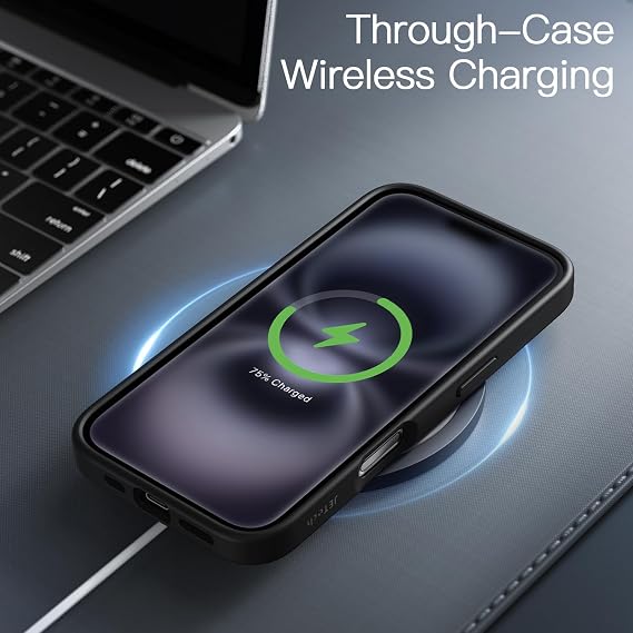 JETech Matte Case for iPhone 16, Black