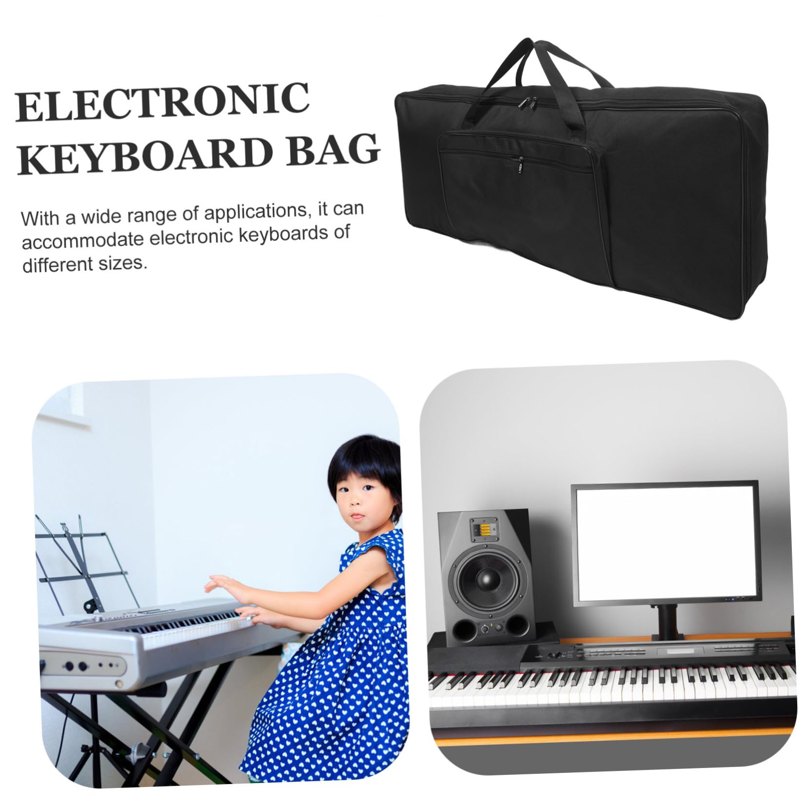 Vaguelly Pokrowiec Keyboard Klawiszowy z Podwójnymi Uchwytami Torba Pianino Elektroniczne z Kieszenią Akcesoria Praktyczny i Lekki Plecak Do Transportu