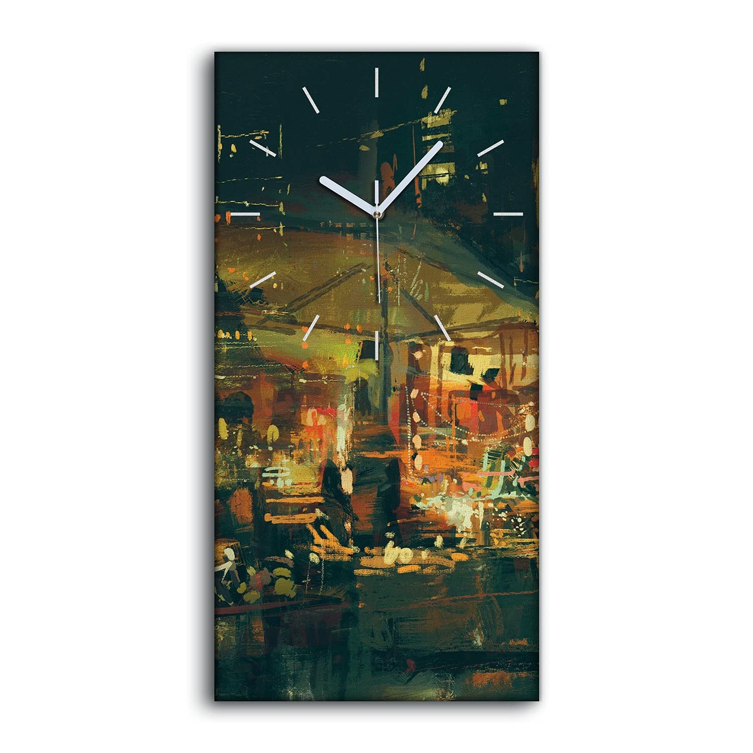 Horloge sur toile Coloray déco marché art moderne pour salon et chambre