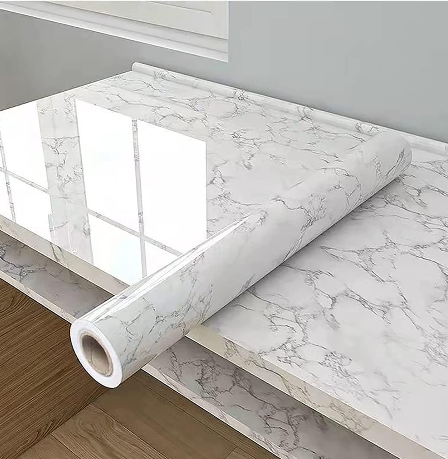 FEELING MALL shinegreen Marble High Gloss Vinyl Self Adhesive Waterproof Wallpaper Furniture Film Interior Film Contact Paper for Walls Table top,Furniture, Almirah Doors and Other DIY, 200CM X 60CM (B09G17HDP9) Amazon Price History, Amazon Price Tracker