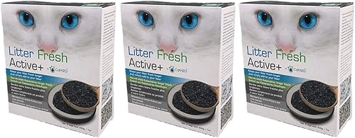 Litter Fresh Active+, 42 onzas (6 bolsas de 7 onzas cada una), desodorante natural para arena para gatos con carbón activado a base de coco