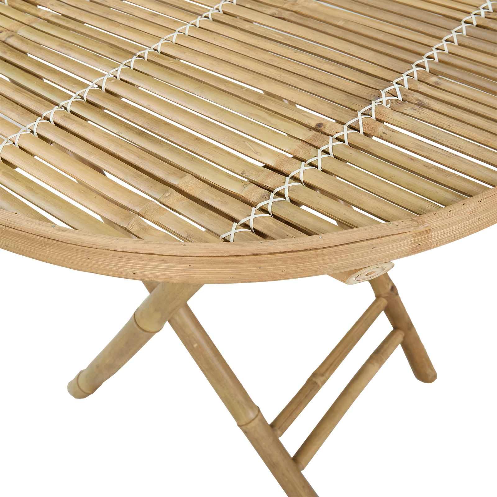 vidaXL Mesa de Jardín Natural 80 x 70 cm Bambú, Mesa de jardín Moderna y Plegable, Exterior, Ahorra Espacio, portátil y ecológica