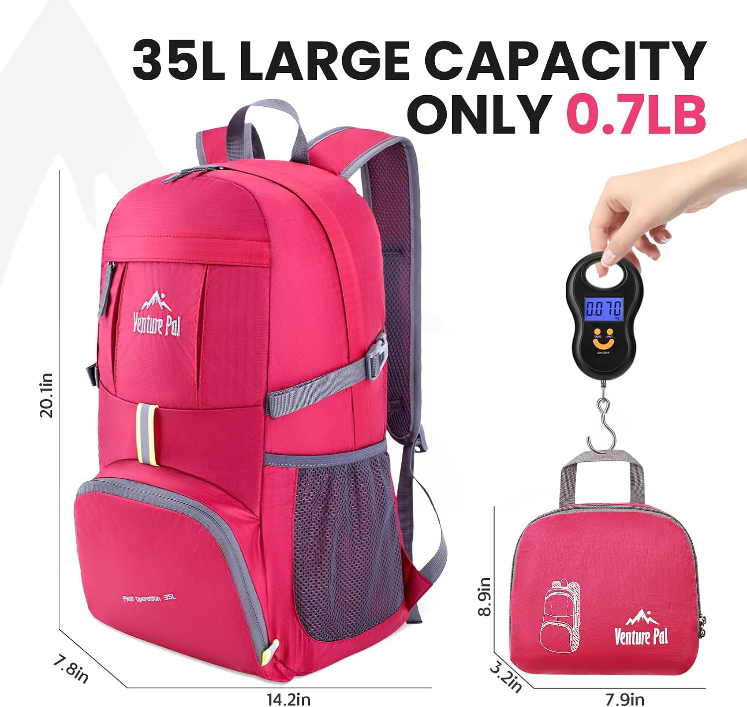Venture Pal 35L Ultralight Lightweight Packable Foldable Travel Camping Hiking Outdoor Sports Backpack Daypack