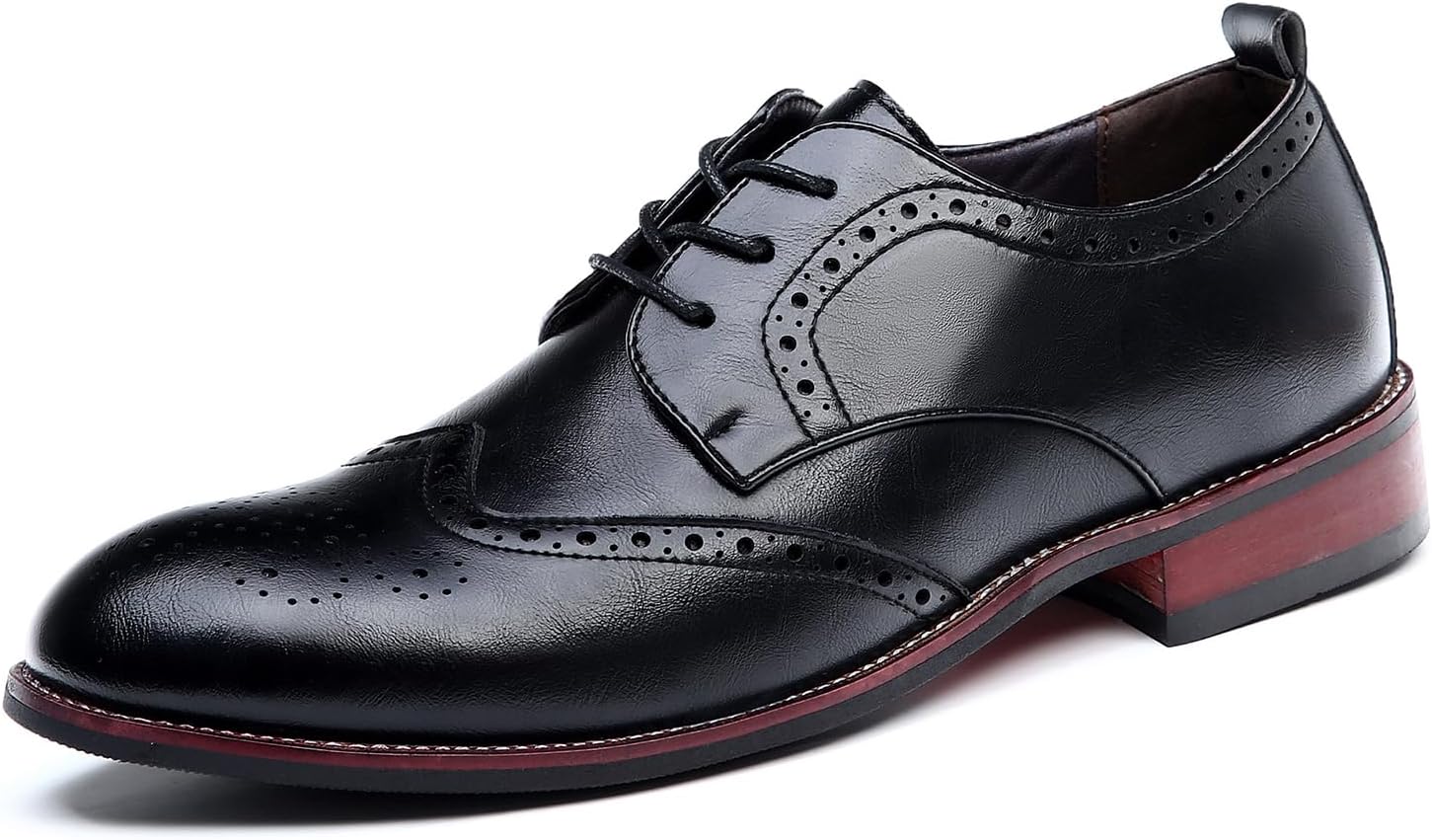 Remxi Mens Formal Shoes Leather Lace Dress Shoes Classic Mens Brogue Derbys Fashoin Wedding Party Oxford Shoes