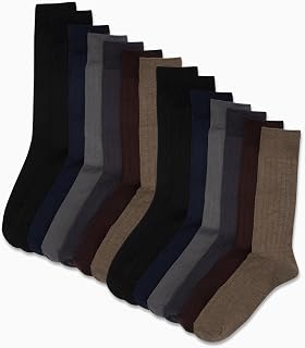 Van Heusen Men's 14-Pack Dress Crew Socks - Moisture Wicking, Stay-Up Cuff, Soft Stretch Comfort for Work & Casual (6-12.5)