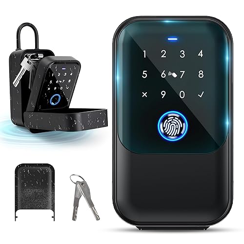 Smart Key Lock Box, Bluetooth Fingerprint Lock Box with Tuya