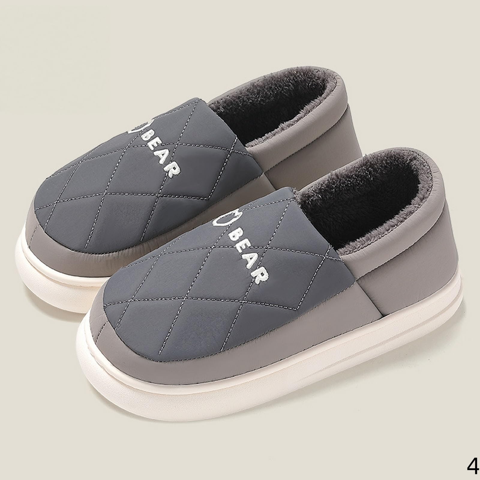 Pantofole Donna in Cotone da Esterno Antiscivolo per Interni con Suola Spessa Uomo Taglie Forti-Tacco Chiuso Grigio Scuro-40-41 Veste 39-40