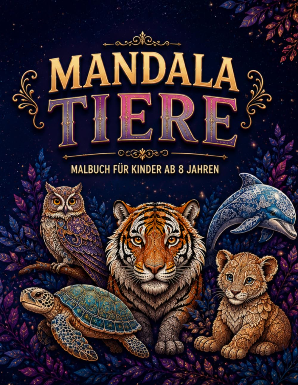 Mandala Tiere für Kinder ab 8 Jahren: 50 wunderschöne Tier-Mandalas zum Ausmalen | Einseitig bedruckt | Kreativer Malspaß für Mädchen und Jungen